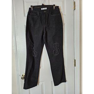 YMI Women's Black  Juniors Dream Authentic Distressed Jeans  9x29 Blue Jeans